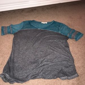 Grey and teal shirt